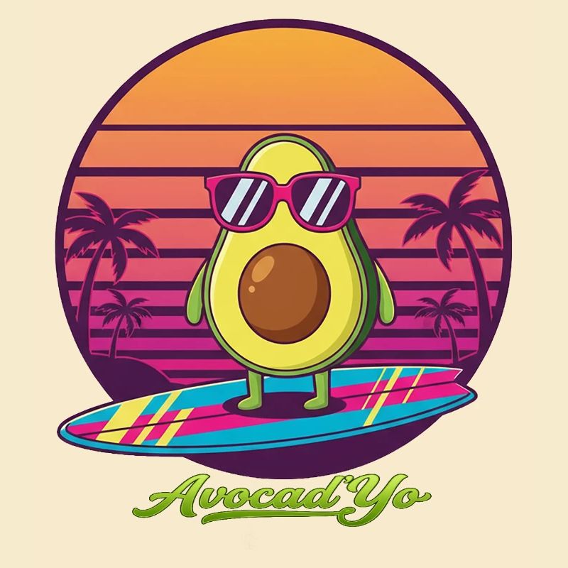 Avocado-Surf vor Retro-Sunset