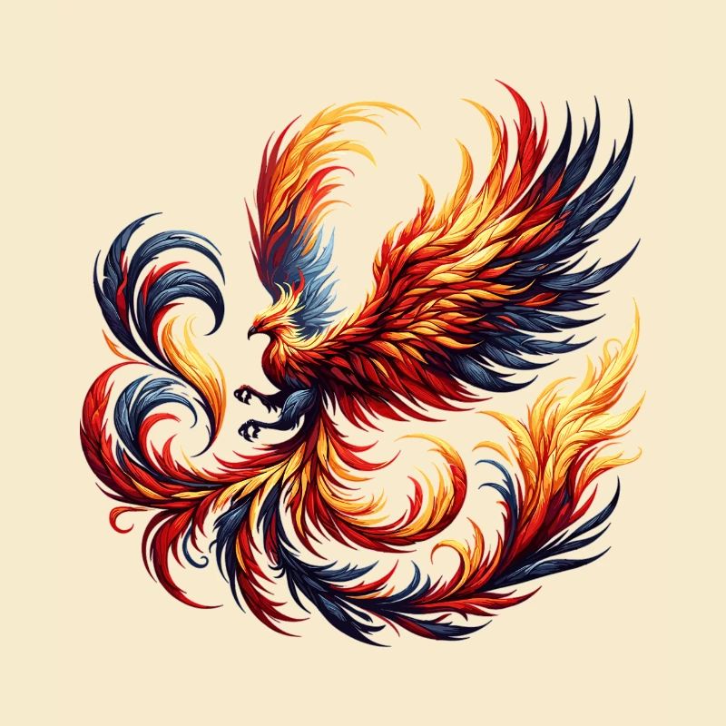 Phénix de Feu dans le Vortex de Flammes
