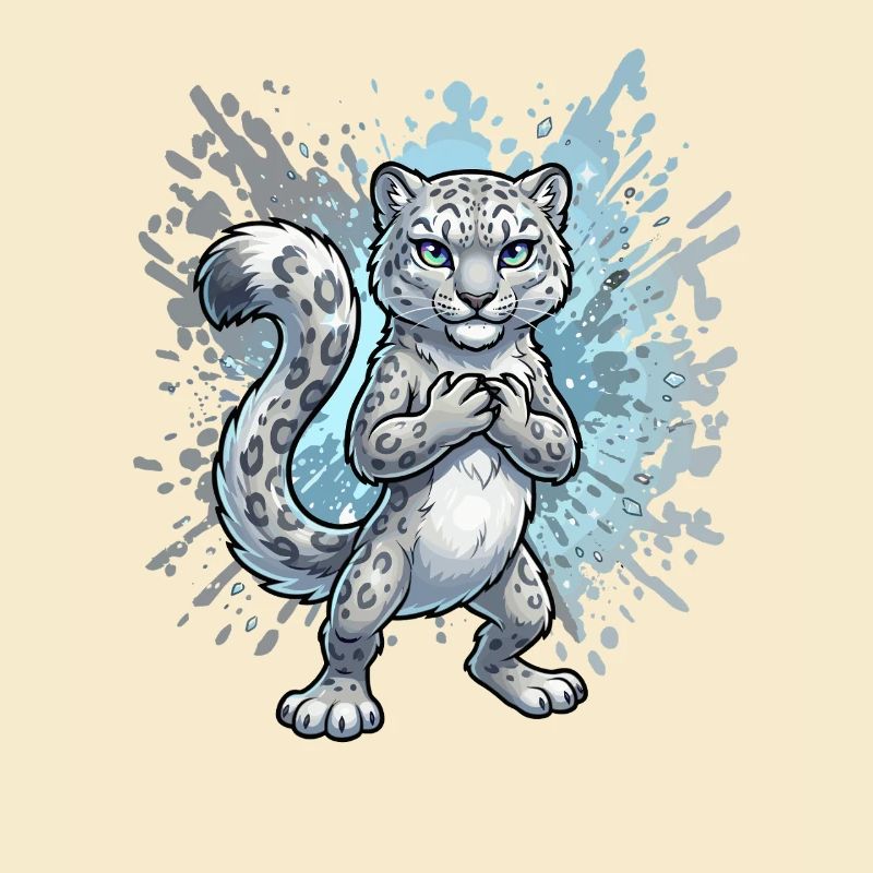 Schneeleopard Jungtier Splash