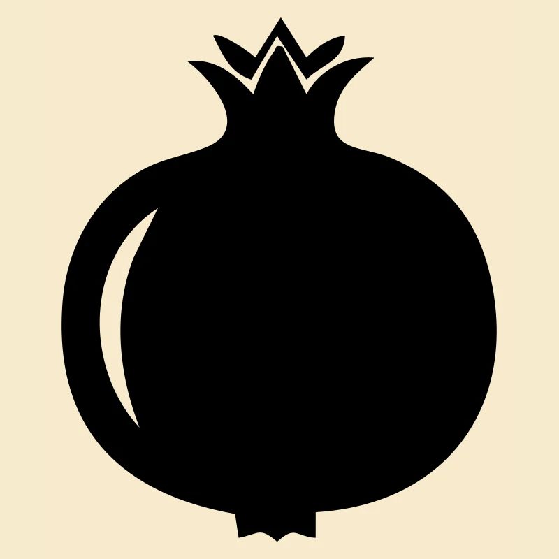 Granatapfel-Silhouette – Exotisches Fruchtdesign