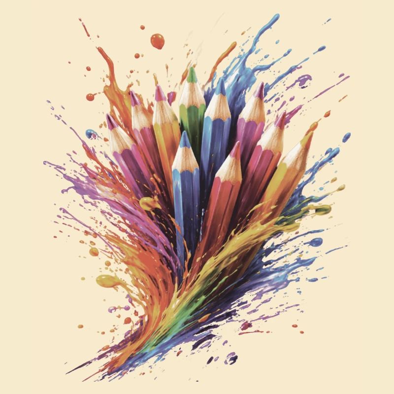 Colored Pencils - Creative Drawing Colorful Splash