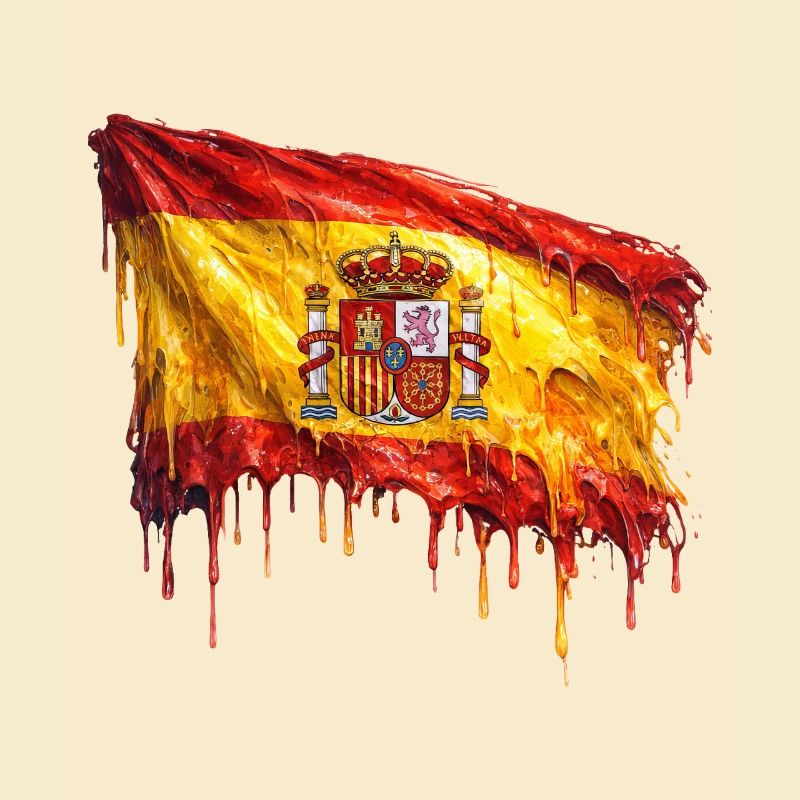 Tröpfelnde Spanienflagge Kunst