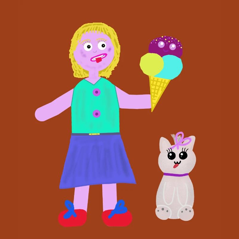 Eiscreme-Mädchen Eiscreme Eiswaffel