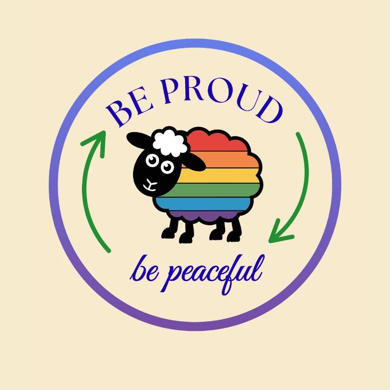 Pride Regenbogen-Schaf: Stolz und Friedlich