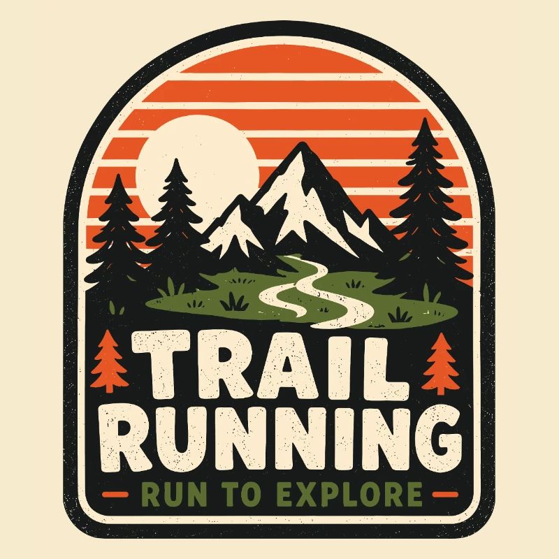Badge de course en sentier pour explorer