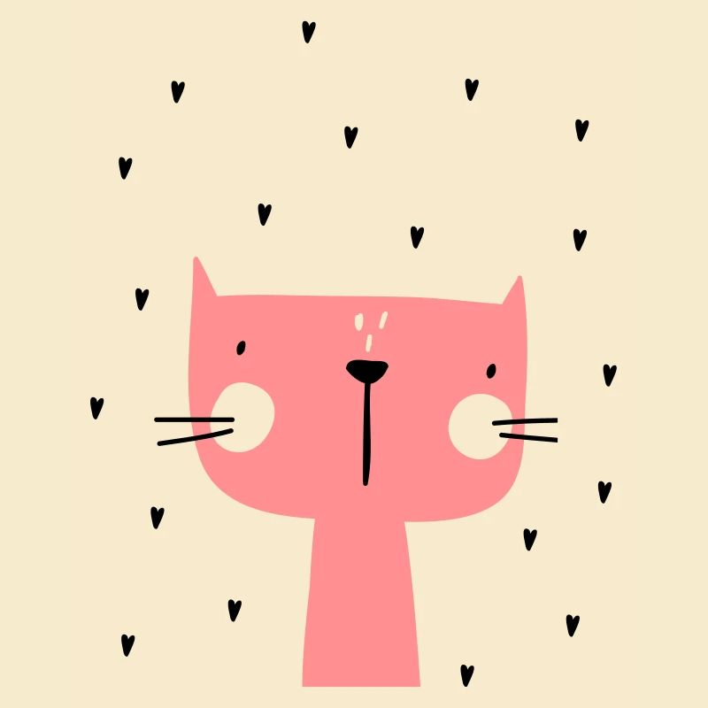 Katze mit Herzen