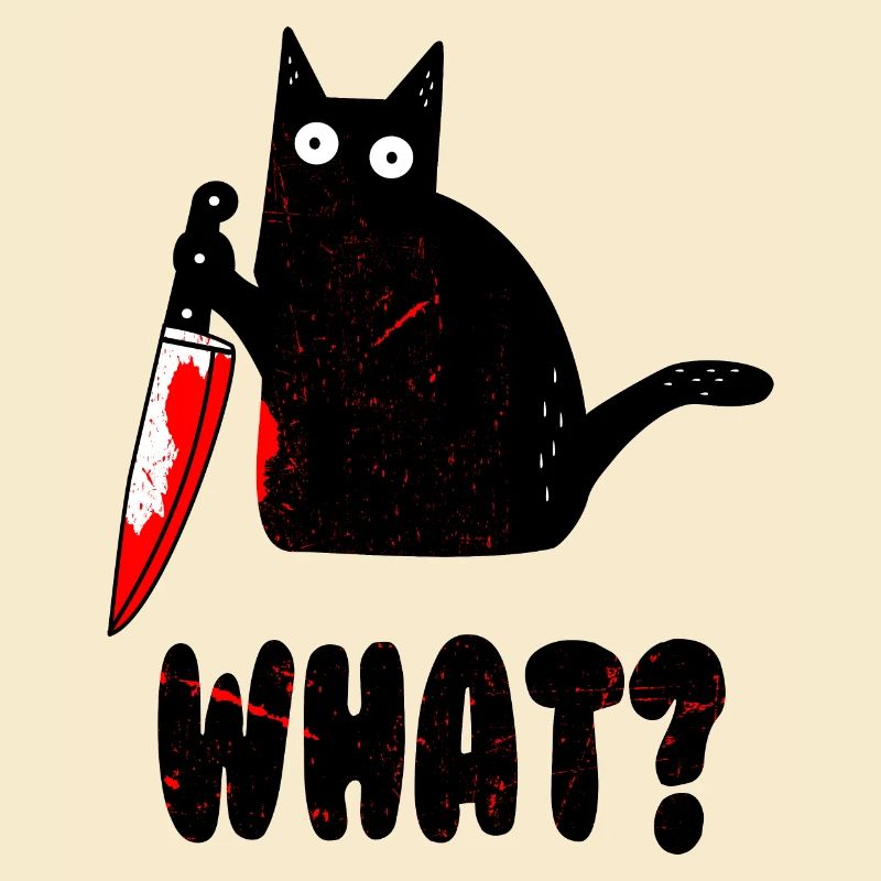 Chat quoi? Chemise drôle de chat noir, chat de chat de meurtre