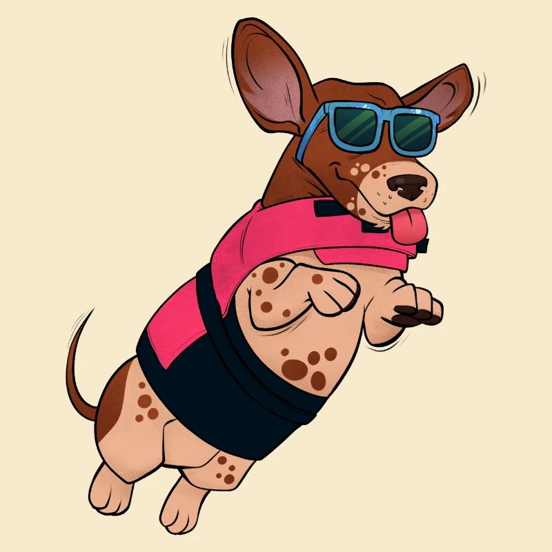 Fliegende Hunde mit Sonnenbrille