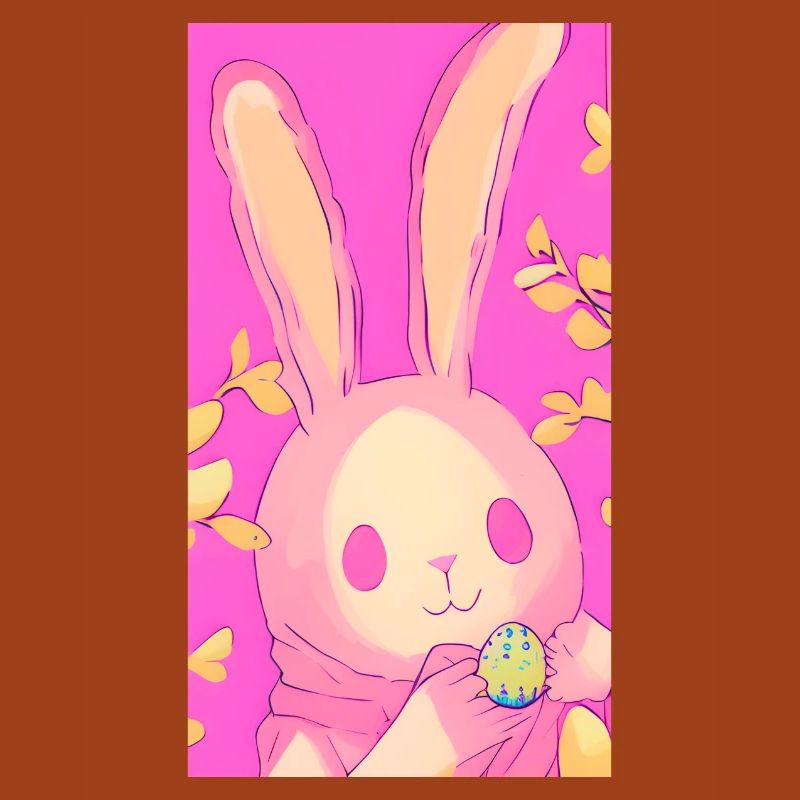 Pastel Easter Bunny Pink Easter Egg