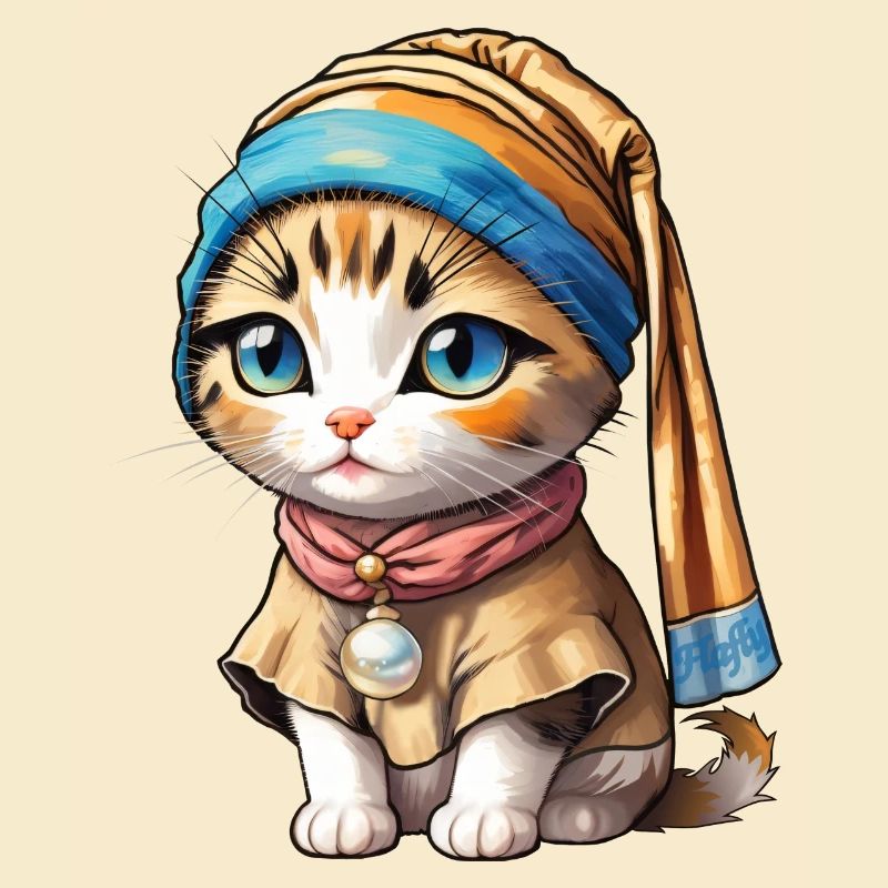 Chaton avec perle