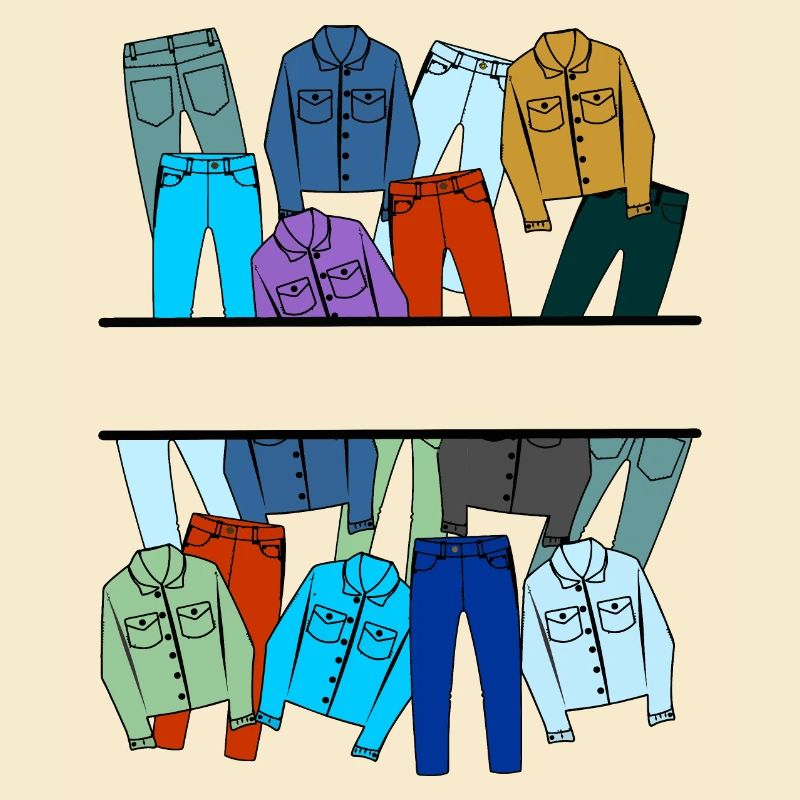 Jeans-Kleidungslogo
