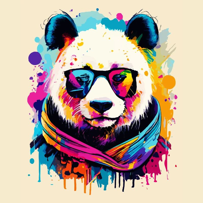 Panda Coloré - Panda Ours Multicolore - Panda Bear