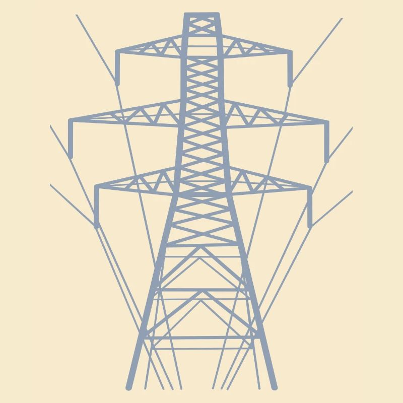 Weiße Strommast-Silhouette