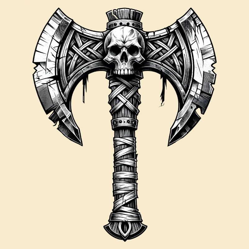 Axtwerfen Axt Totenkopf Design