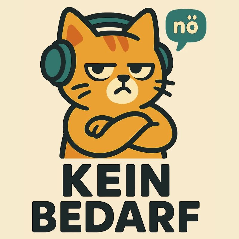 Kein Bedarf – Nö-Katze mit Kopfhörern