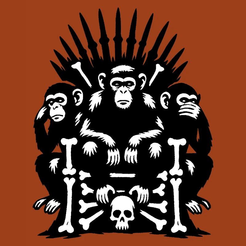Monkeys on Skull and Bones Throne
