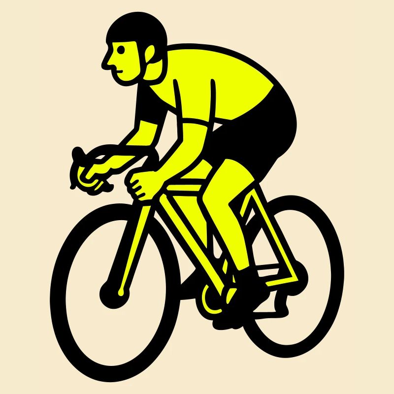 Neon Wheel Silhouette Cyclist