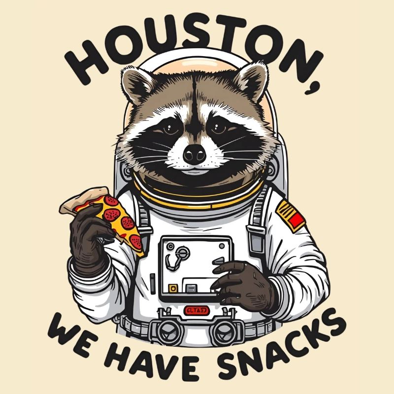 Waschbär Astronaut Houston We Have Snacks