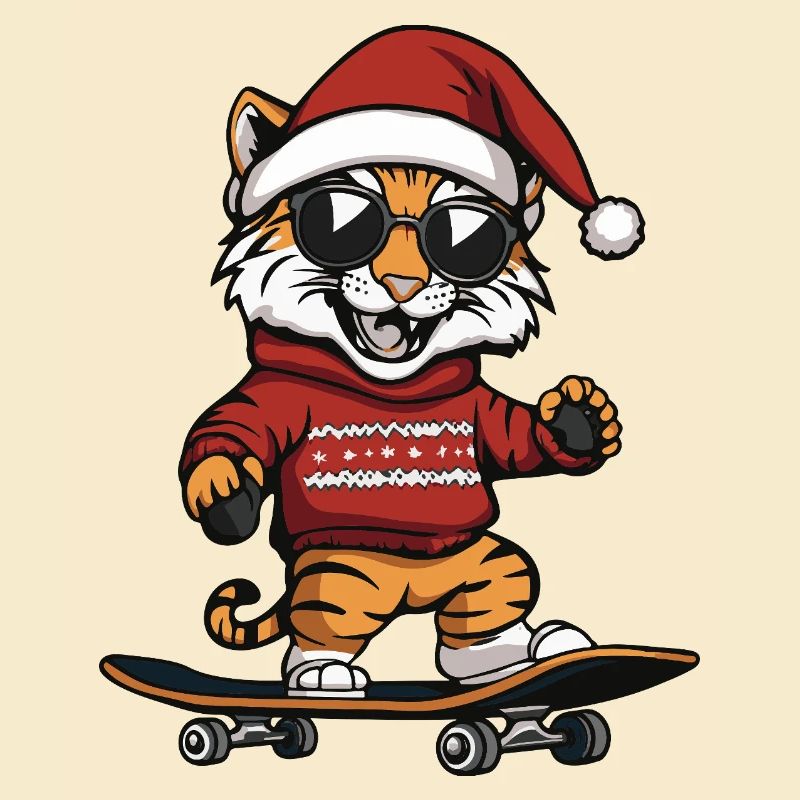 Tiger Weihnachten Lustig