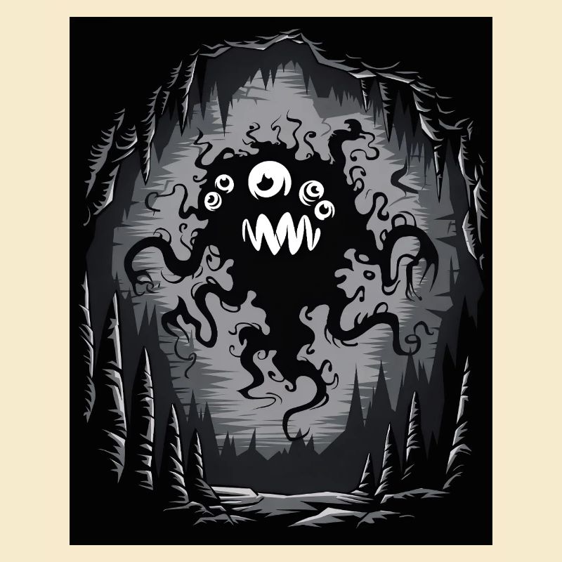 Dunkles Höhlenmonster Tentakelgrafik