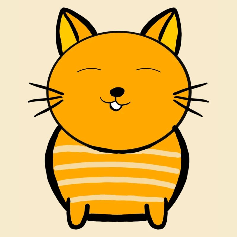 Cheerful orange cat with stripes