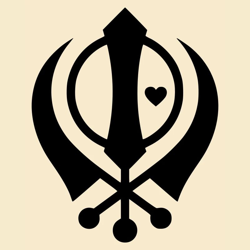 Sikh Khanda Symbol mit Herz | Glaube & Liebe
