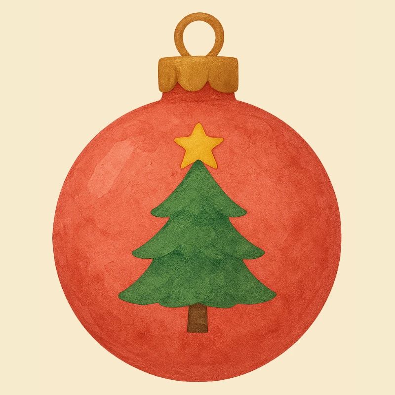 Weihnachtskugel mit Tannenbaum