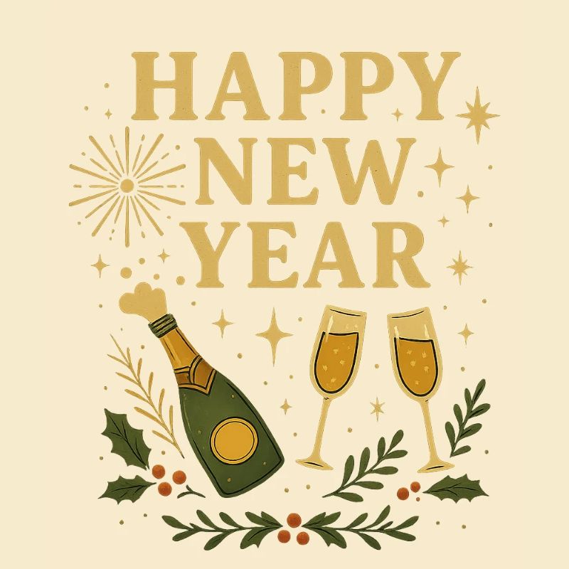 Bonne année Célébration dorée
