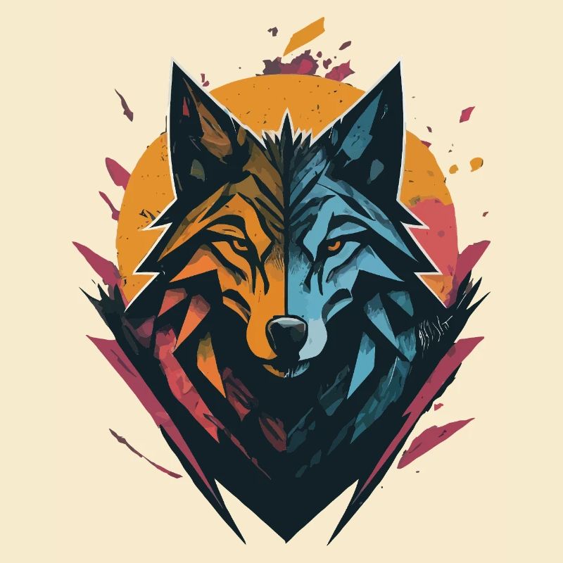 Wolf Doppelseitiger Sonnenmond