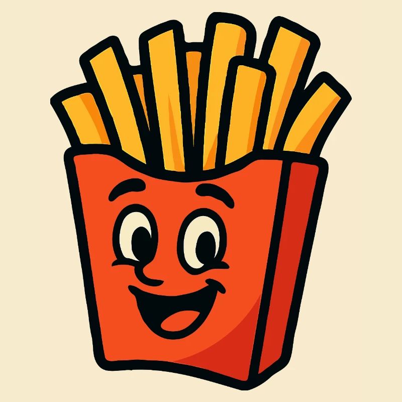 Fröhlicher Pommes-Held