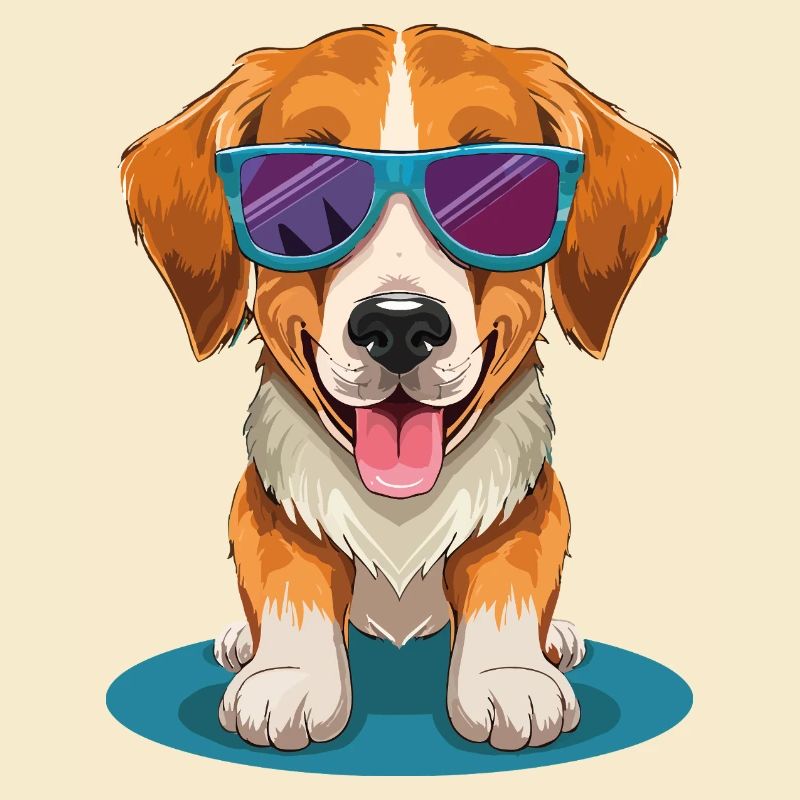 Beagle mit Sonnenbrille 