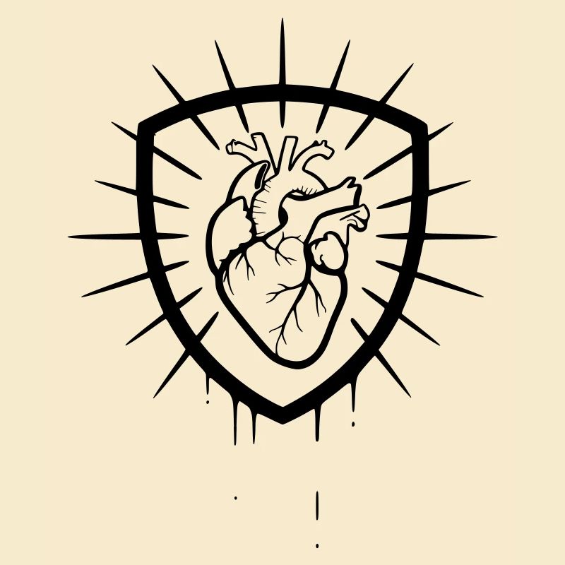 Anatomisches Herz Wappen Kontur