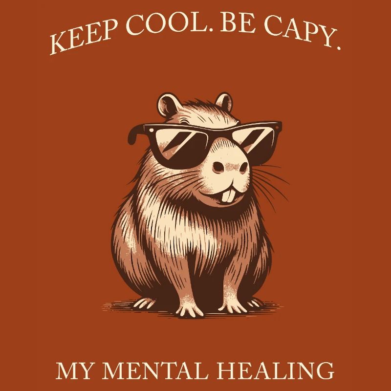 Capybara Keep Cool Be Capy – Art minimaliste