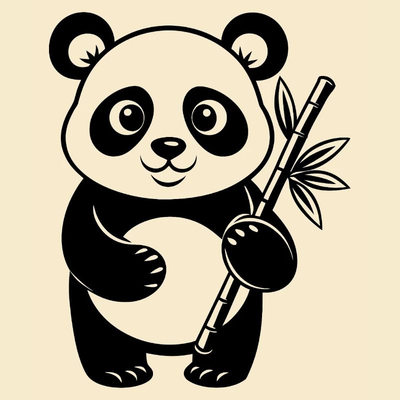 Panda mit Bambus