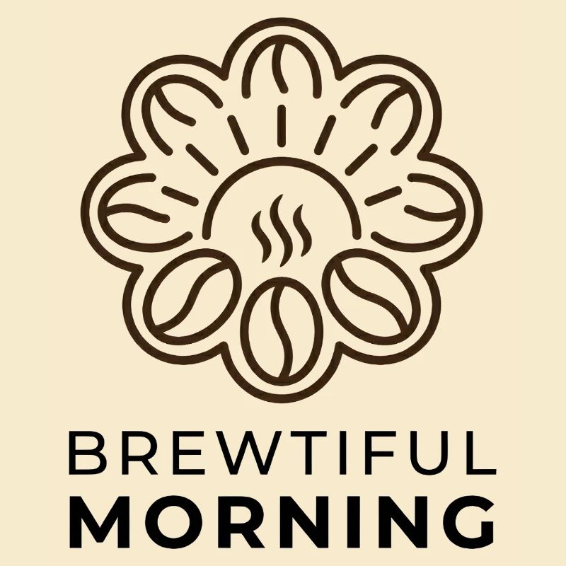 Matin Brewtiful - Logo du café qui dit le haricot