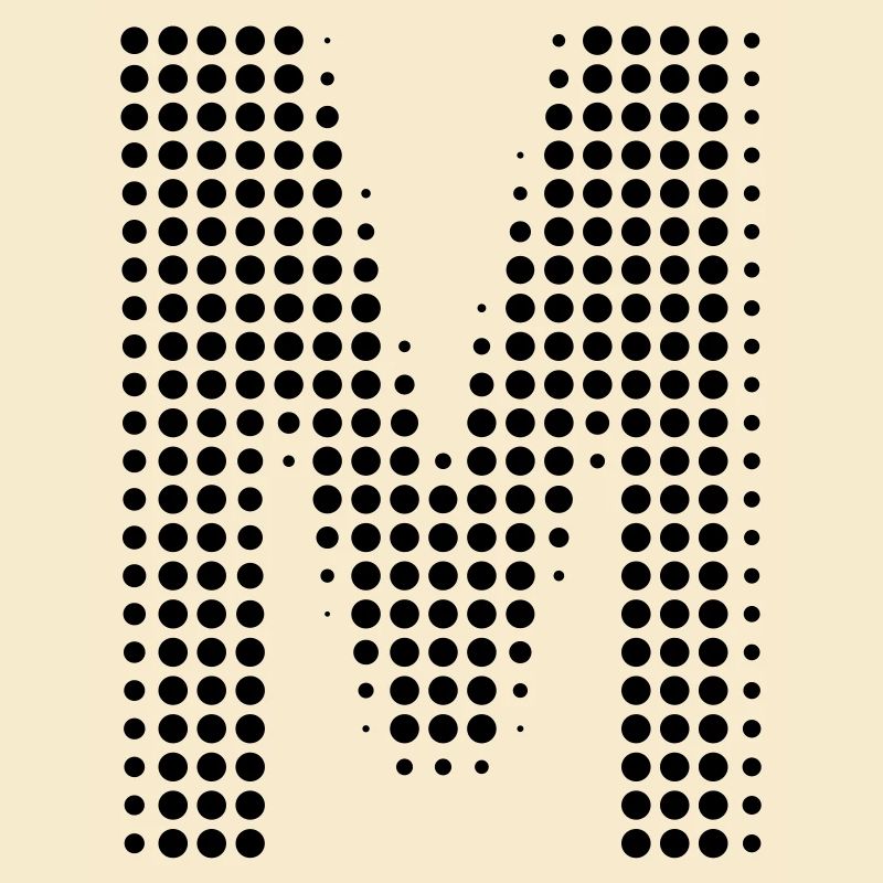 M letter dots initial letter gift