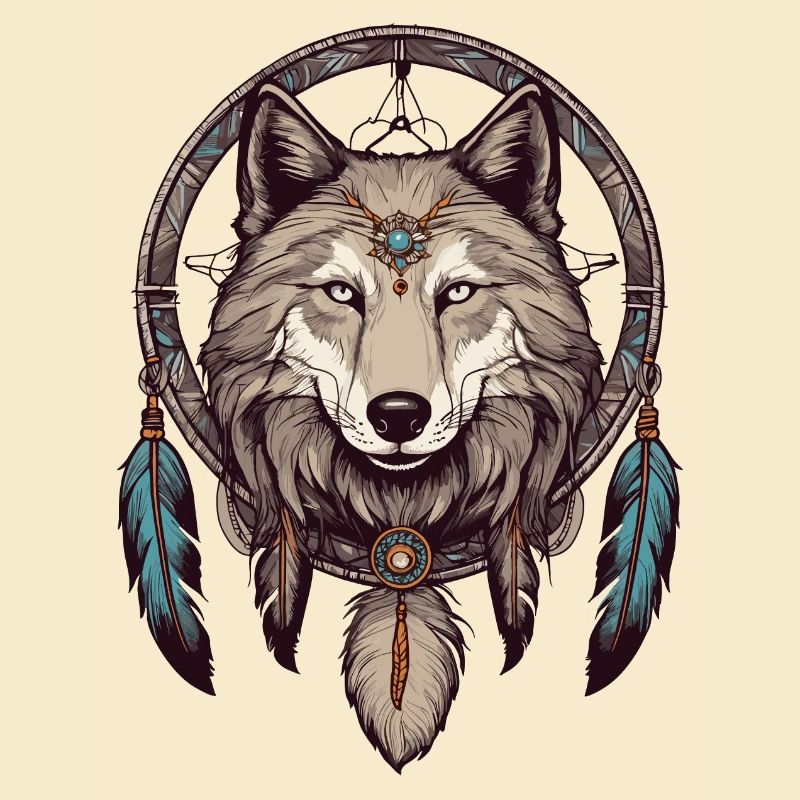 Traumfänger mit Wolf