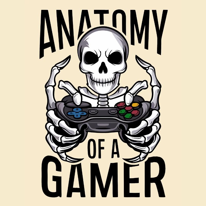 Gamer Skeleton with Game Controller