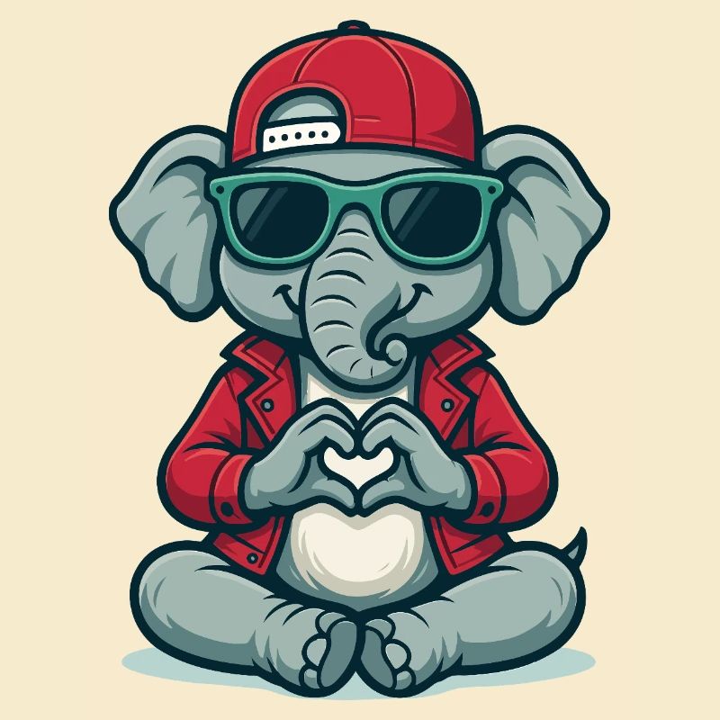 Heart elephant with style