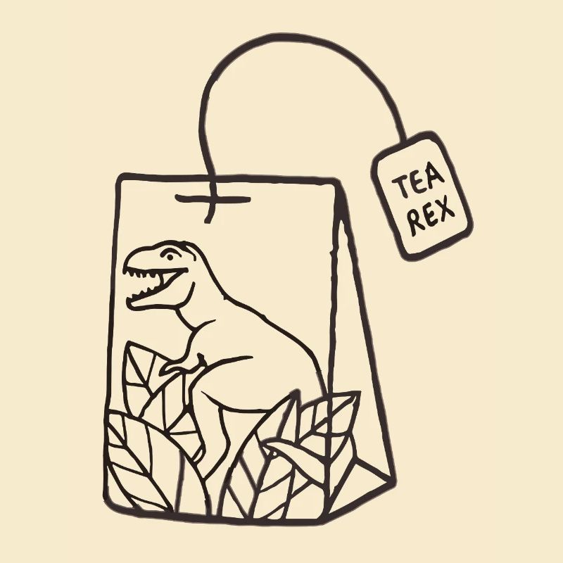 Dinosaurier Teebeutel Design