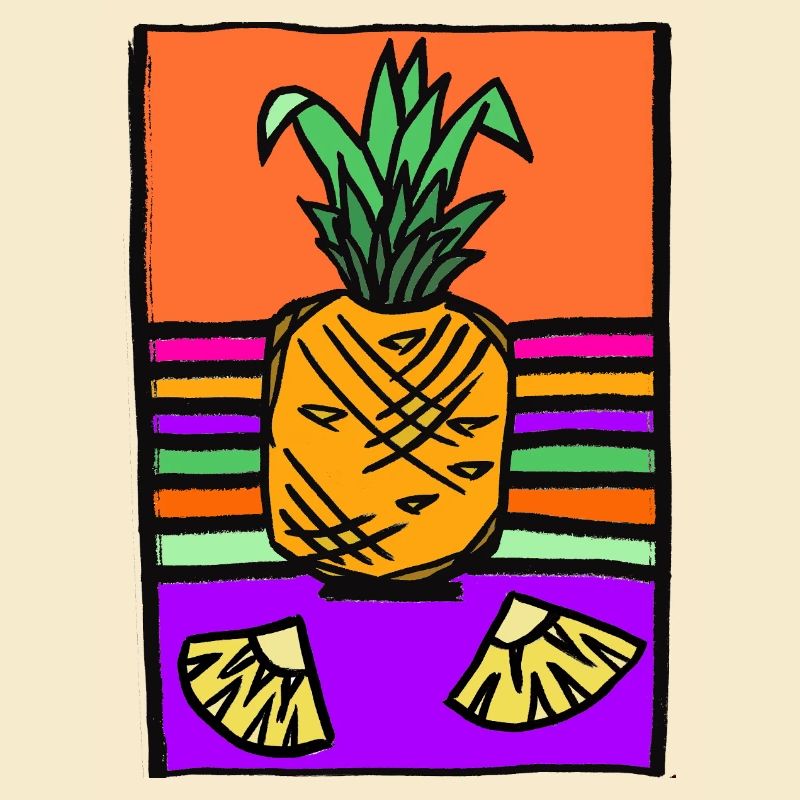 Pineapple Neon Illustration