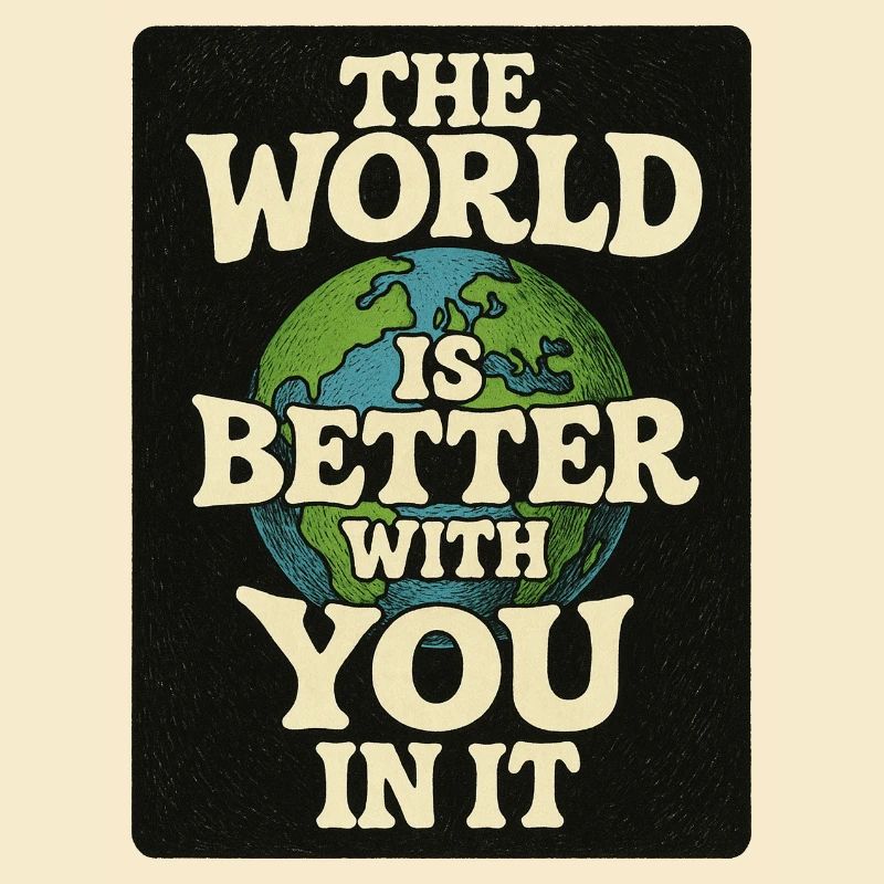 Graphique de message de la Terre inspirant