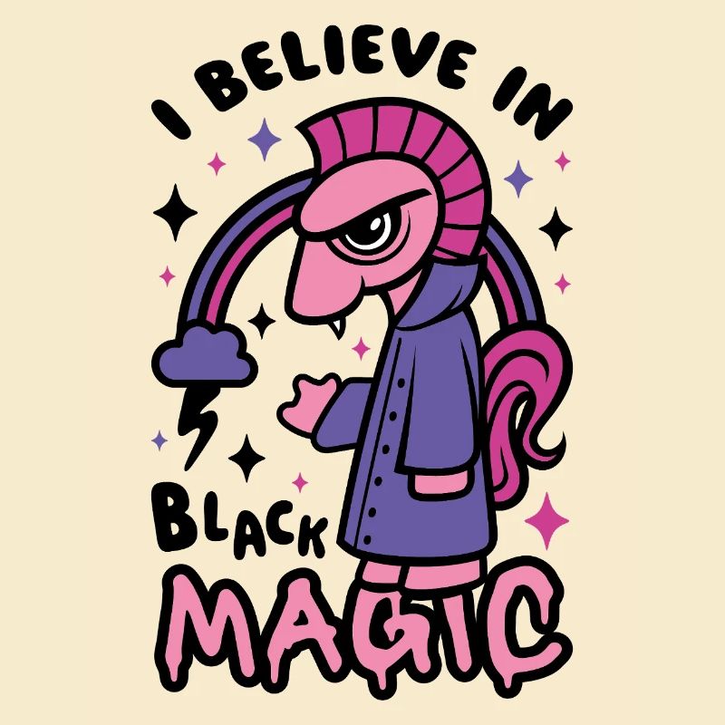 Grumpy Dark Pony Believes in Black Magic
