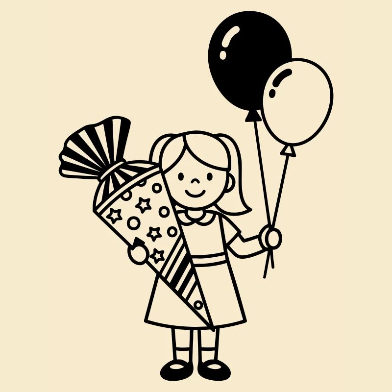 Einschulung Mädchen mit Schultüte