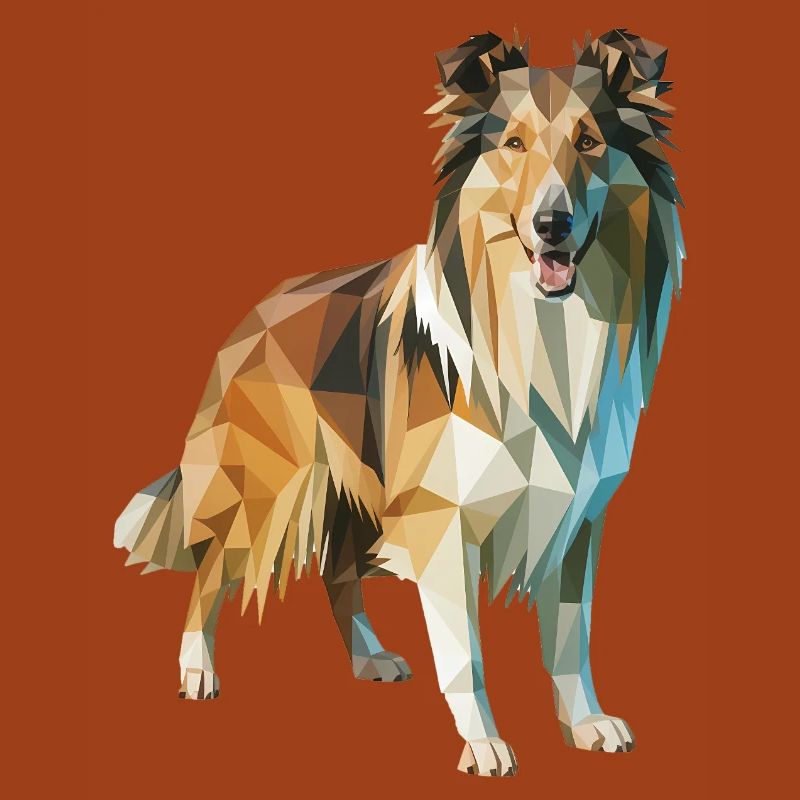 Border Collie - Cool Low Poly  Logo