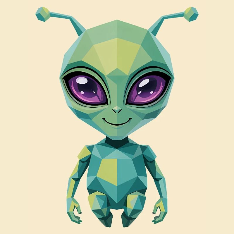 Alien - Cooles Low-Poly-Logo