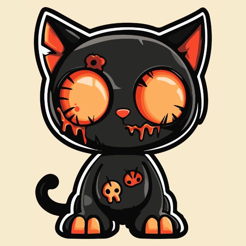 Katze Halloween Lustig Comic