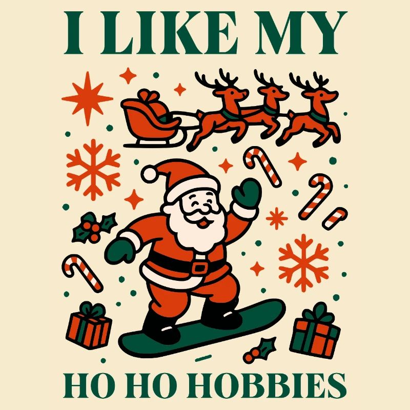 Weihnachts-Santa auf Snowboard
