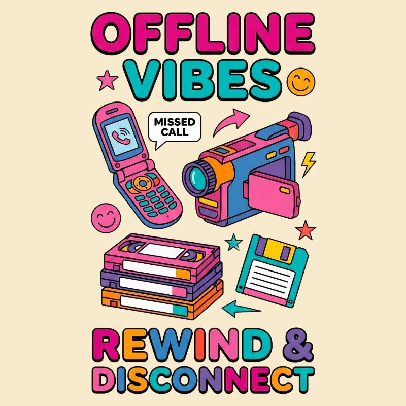 Offline-Vibes – Retro 90er Vintage Tech