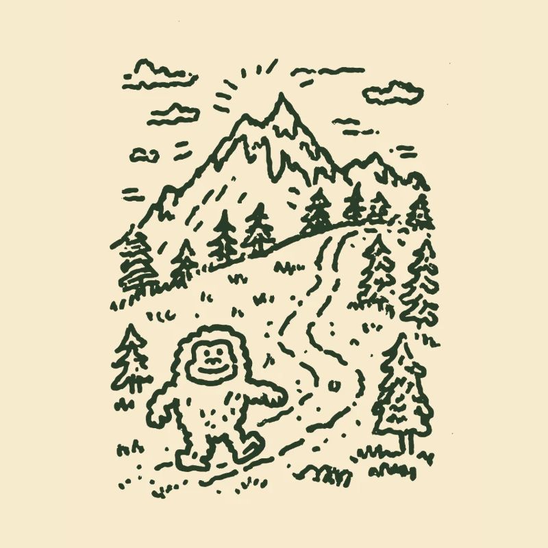 Bergwanderer im Waldlandschaft